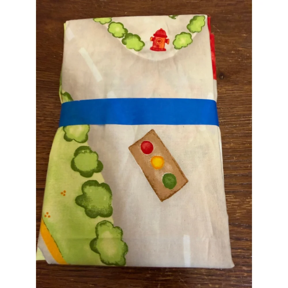 Kids Playmat Town Cotton Fabric 1 Yard Novelty City Road Traffic Print Craft Sew